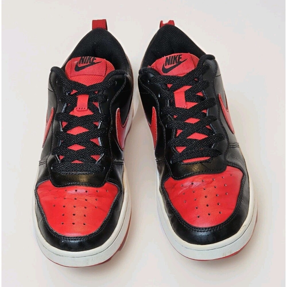 Nike Court Borough Low 2 Black University Red White GS Youth 7Y BQ5448-007